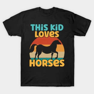 Kids This Kid Loves Horses - Horse lover print T-Shirt